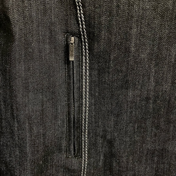 Chico's Dark Gray Embroidered Denim Style Jacket Size 1 - Picture 6 of 8